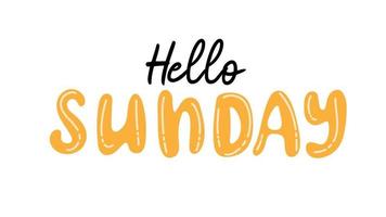 The inscription Hello sunday. Hand drawn vector lettering