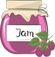 illustration of a jar of berry jam vector