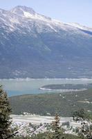 Skagway Town Aerial View And A Mountain photo