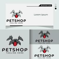 pet dog logo design concept template vector