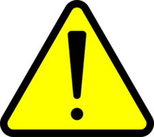peligro advertencia atención firmar aislado en transparente antecedentes. amarillo símbolo para tu diseño. png