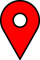 red pin point. map address location pointer symbol png