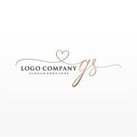 Initial GS feminine logo collections template. handwriting logo of initial signature, wedding, fashion, jewerly, boutique, floral and botanical with creative template for any company or business. vector