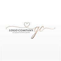 Initial GC feminine logo collections template. handwriting logo of initial signature, wedding, fashion, jewerly, boutique, floral and botanical with creative template for any company or business. vector