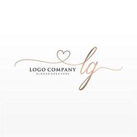 inicial lg femenino logo colecciones modelo. escritura logo de inicial firma, boda, moda, joyería, boutique, floral y botánico con creativo modelo para ninguna empresa o negocio. vector