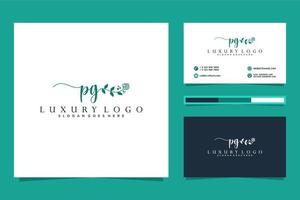 Initial PG Feminine logo collections and business card template Premium Vector