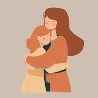 mothers day woman hugging daughter vector