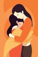 mothers day woman hugging daughter vector