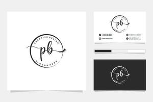 Initial PB Feminine logo collections and business card template Premium Vector