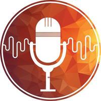 podcast sound wave logo template vector. podcast pulse logo heart rhythm medical vector