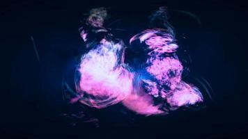 Abstract looped waves from lines of transparent iridescent glowing energy magical cosmic galactic wind bright abstract background. Video 4k, 60 fps