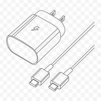 sobrealimentar tu dispositivos con nuestra velocidad del rayo cargador, vector contorno diseño