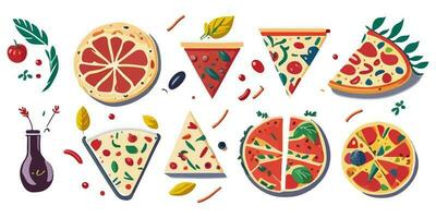 Yummy Pizza Box with Crispy Bacon and Fresh Tomatoes vector