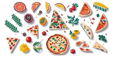 Fast Food Banner with a Delicious Pizza Slice and Toppings vector