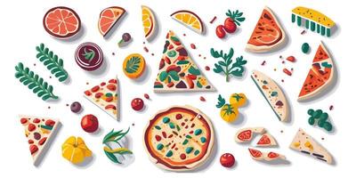 Fast Food Banner with a Delicious Pizza Slice and Toppings vector