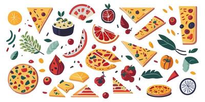 Flat vector pizza illustrations to bring some Italian flavor to your designs