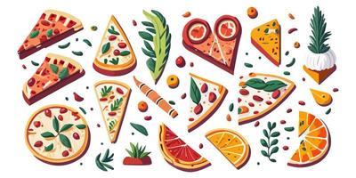 Serve up some tasty pizza designs with these flat vector graphics