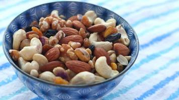 Close up of many mixed nuts video