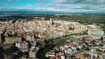 Flying over Tarragona city in Spain video