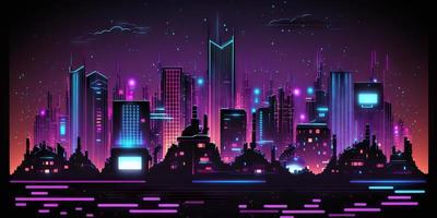 Futuristic Cyberspace Game City photo