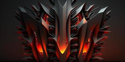 Abstract red dark steel background with lava glow effect photo
