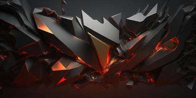Abstract red dark steel background with lava glow effect photo