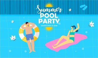 Summer pool party invitation illustration vector