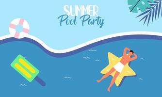 Summer pool party invitation illustration vector