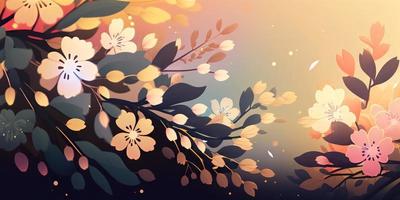 Gradient spring floral background photo