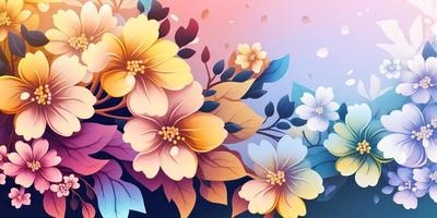 Gradient spring floral background photo
