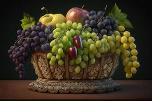 vibrant fruit basket overflowing photo