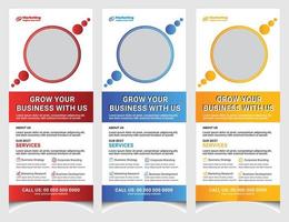 Corporate business marketing roll up banner design and vertical stand banner template. vector