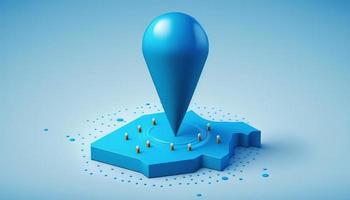 Blue location 3d icon marker photo