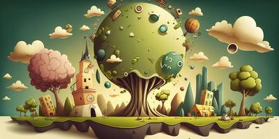 dibujos animados mundo celebra ambiente día foto