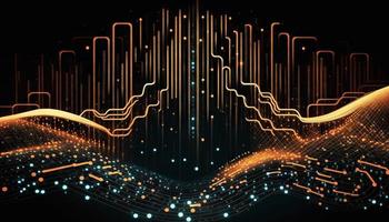 The Flow of Binary Code Through Interconnected Nodes photo