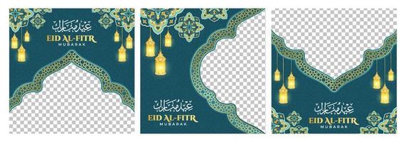 Eid al fitr mubarak Islamic ornament template for background, sale, product photo, photo frame, twibbon, banner, poster, cover design, envelope, social media feed. Ramadan Kareem 2023 greeting concept vector