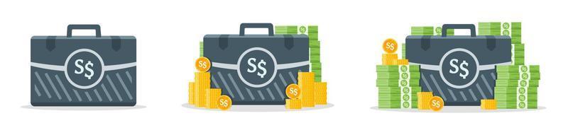 Singapore Dollar Money Case Icons vector