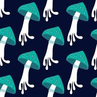 Seamless pattern with psychedelic mushrooms vector