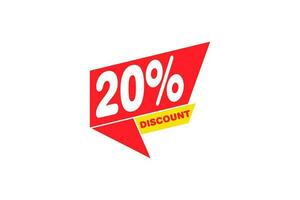 20 percent Sale and discount labels. price off tag icon flat design. vector