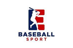 Letter E baseball logo  icon vector template.