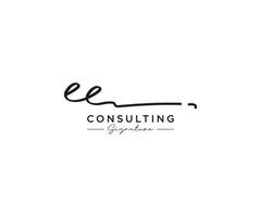 Initial EE signature logo collection template vector. Hand drawn Calligraphy lettering Vector illustration.