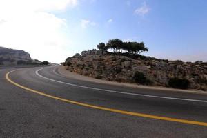 Road in the mountains in northern Israel. photo