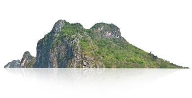 panorama montaña con árbol aislar en blanco antecedentes foto