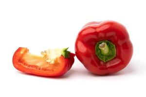 red sweet bell pepper isolate on white backgroud photo
