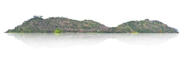 panorama montaña con árbol aislar en blanco antecedentes foto