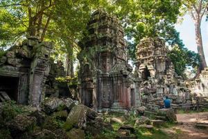 Ta Prohm temple an iconic tourist attraction place in Siem Reap, Cambodia. photo