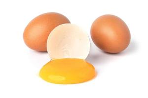 chicken egg isolate on white background photo