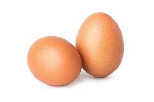 dos pollo huevo aislar en blanco antecedentes foto