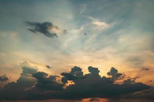 beautiful sky before sunset and dark clouds photo