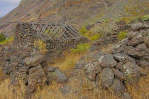 Old stone huts photo